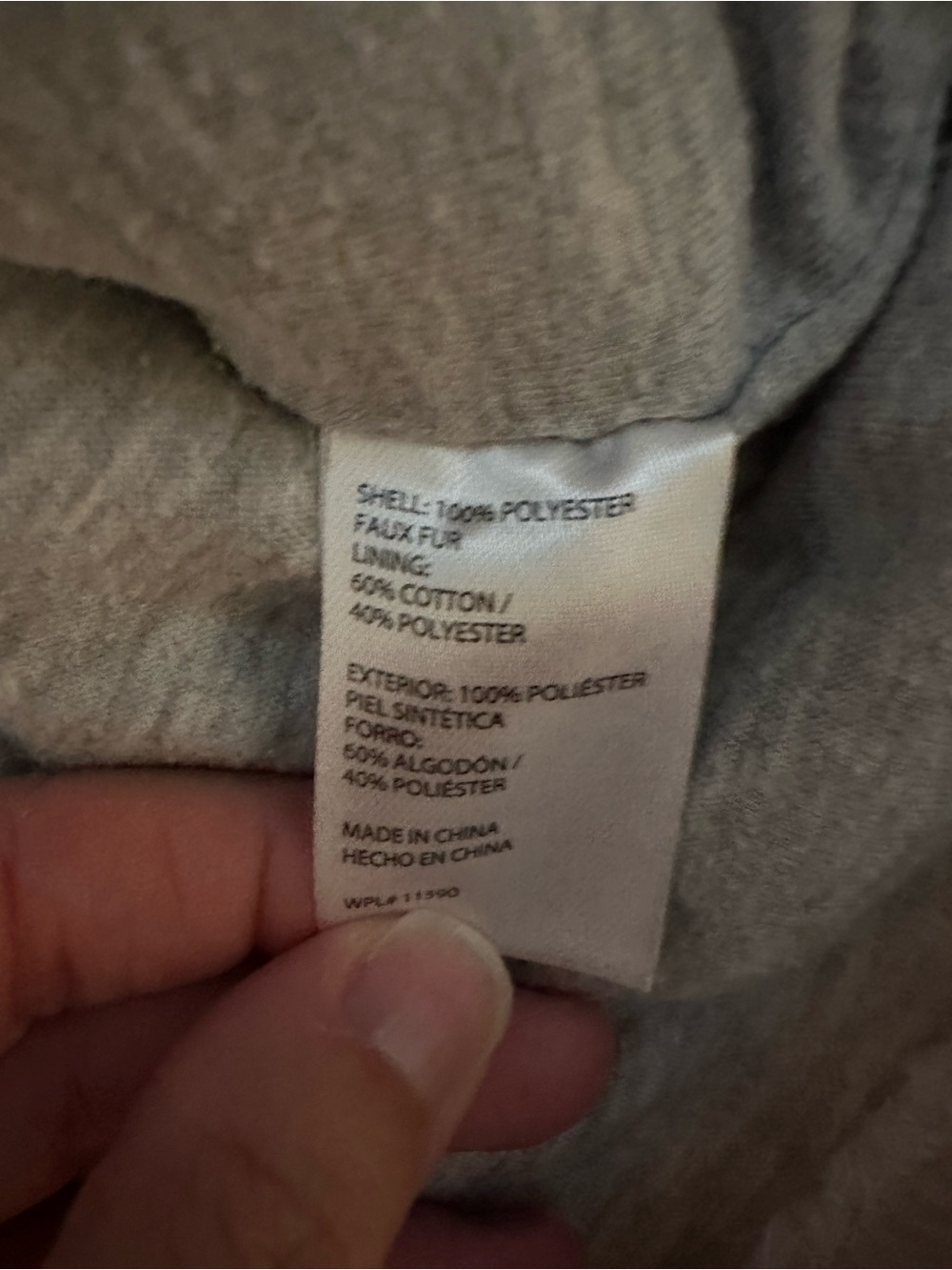 2/$15 Cream Pocketed Sherpa Pullover with Blue-Gray Chevron - Picture 8 of 9